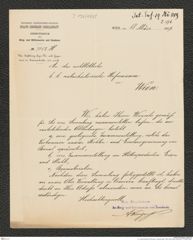 k.k. naturhistorisches Hofmuseum, Intendanzakten 1885-1896 (Hauer), Aktenzahl Z.176/1889, Seite 1